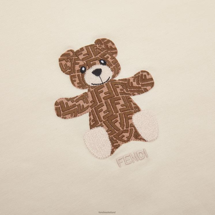 kinderen accessoires Fendi 0J62L2762 jersey deken met borduursel beige