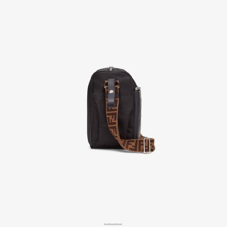 kinderen accessoires Fendi 0J62L2771 luiertas van leer en nylon zwart
