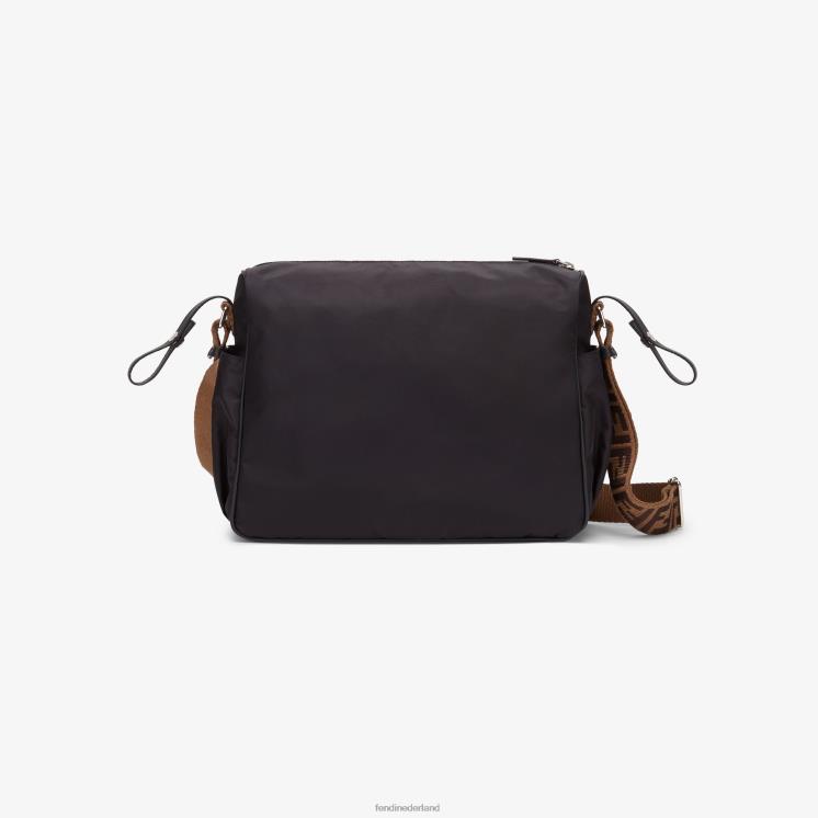 kinderen accessoires Fendi 0J62L2771 luiertas van leer en nylon zwart