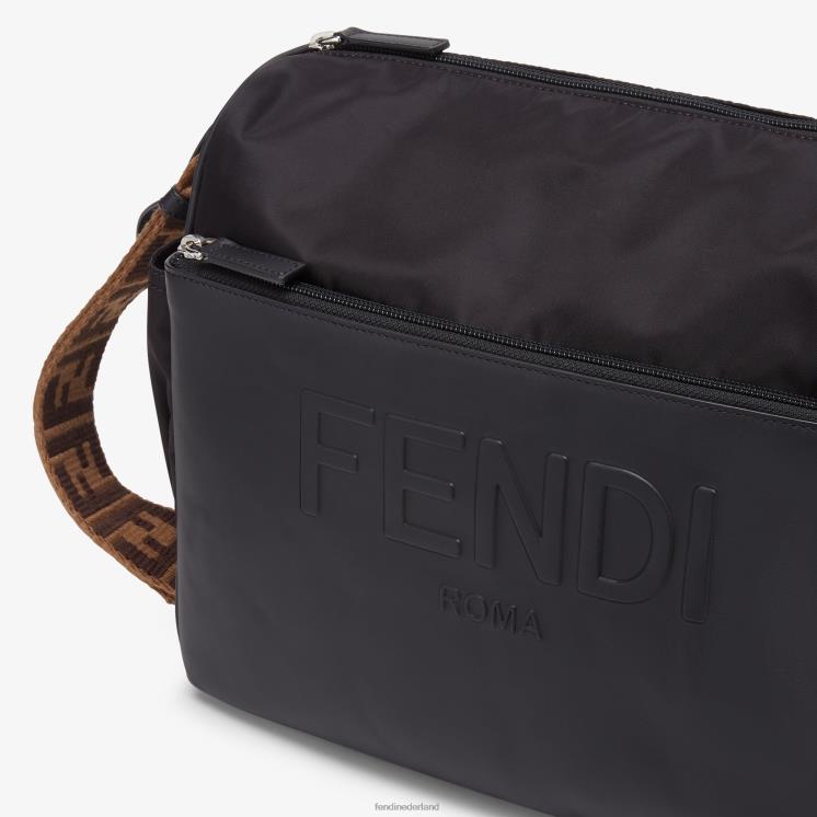 kinderen accessoires Fendi 0J62L2771 luiertas van leer en nylon zwart