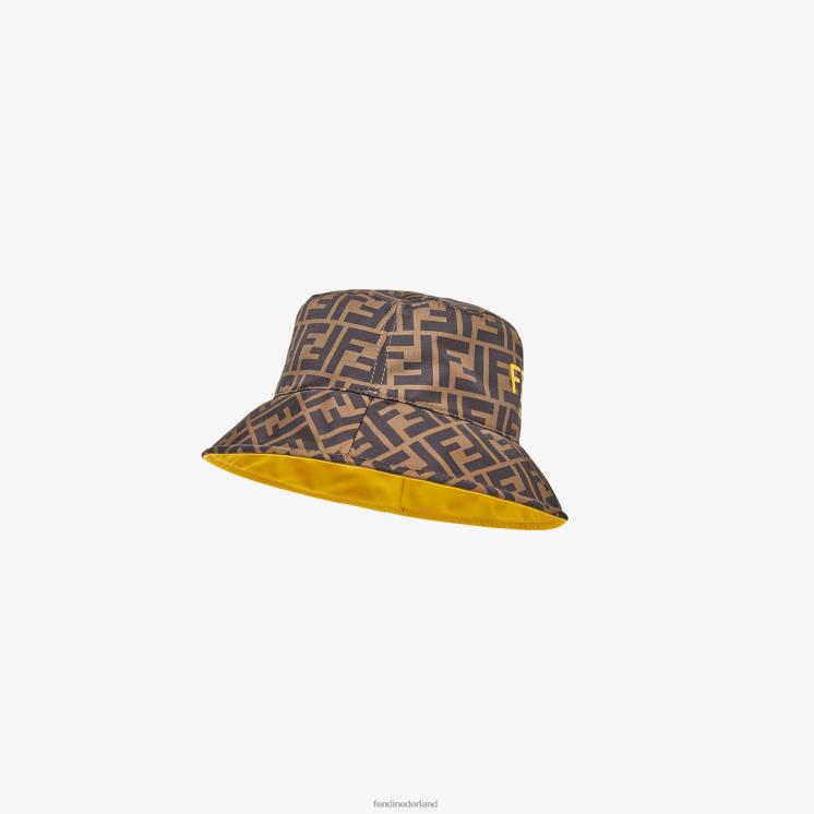 kinderen accessoires Fendi 0J62L2902 ff nylon omkeerbare clochehoed geel