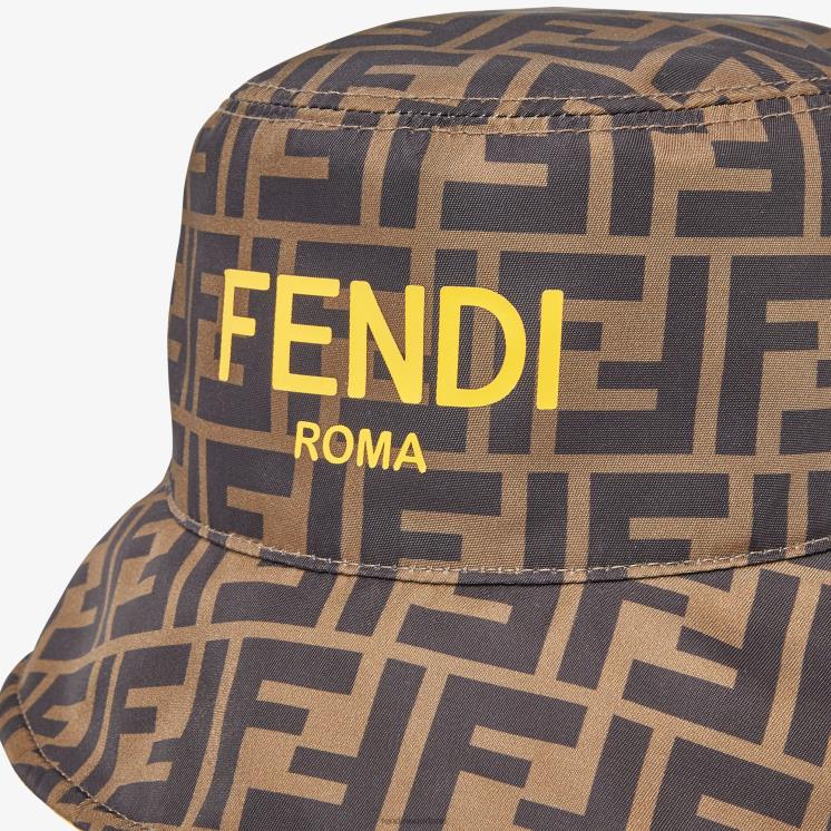 kinderen accessoires Fendi 0J62L2902 ff nylon omkeerbare clochehoed geel