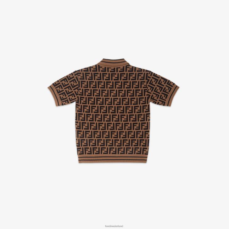 kinderen kleding Fendi 0J62L2958 gebreide polo met all-over ff veelkleurig