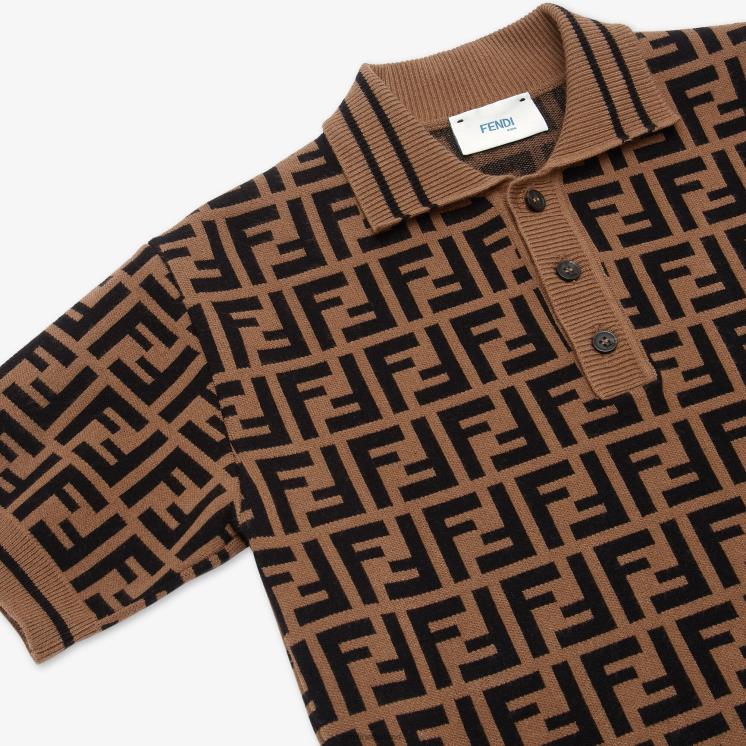 kinderen kleding Fendi 0J62L2958 gebreide polo met all-over ff veelkleurig