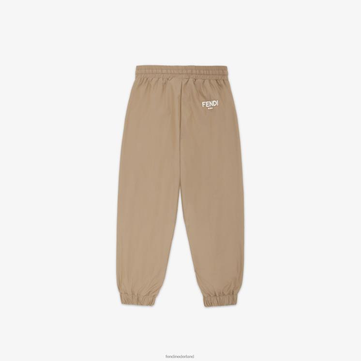 kinderen kleding Fendi 0J62L2961 broek van technisch katoen met ff-logo beige