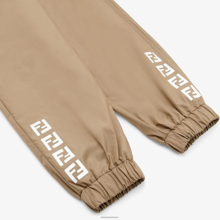 kinderen kleding Fendi 0J62L2961 broek van technisch katoen met ff-logo beige