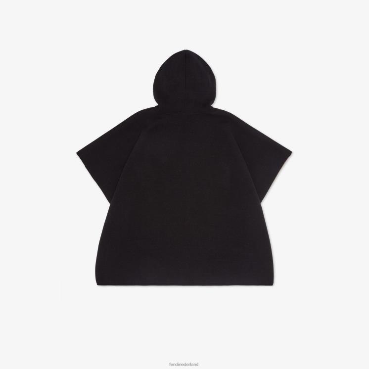 kinderen kleding Fendi 0J62L2861 Omkeerbare cape met logo zwart