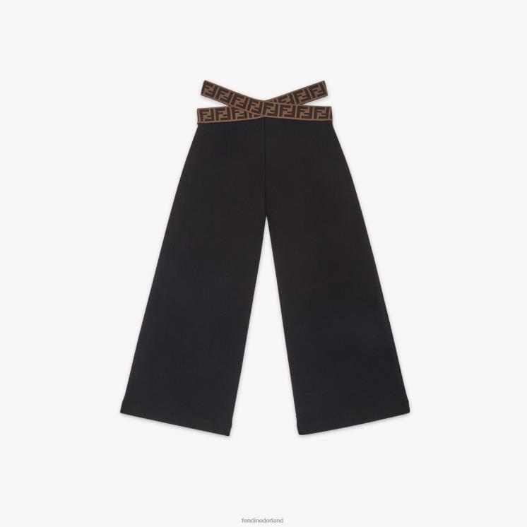 kinderen kleding Fendi 0J62L2881 fleece broek met ff elastiek zwart
