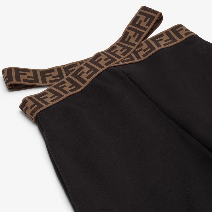 kinderen kleding Fendi 0J62L2881 fleece broek met ff elastiek zwart