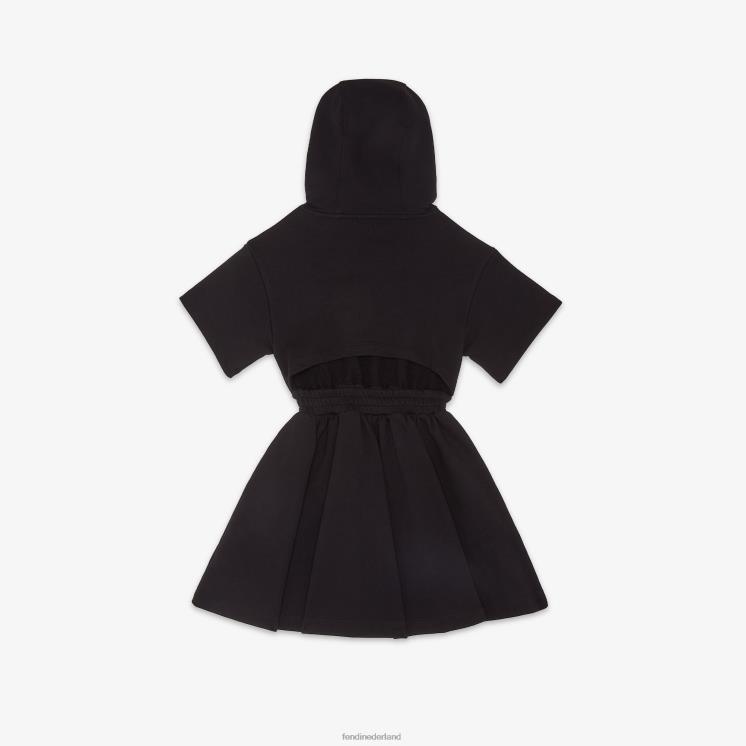 kinderen kleding Fendi 0J62L2882 Roma-jurk van fleece zwart