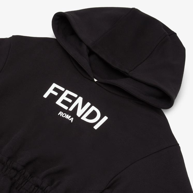 kinderen kleding Fendi 0J62L2882 Roma-jurk van fleece zwart