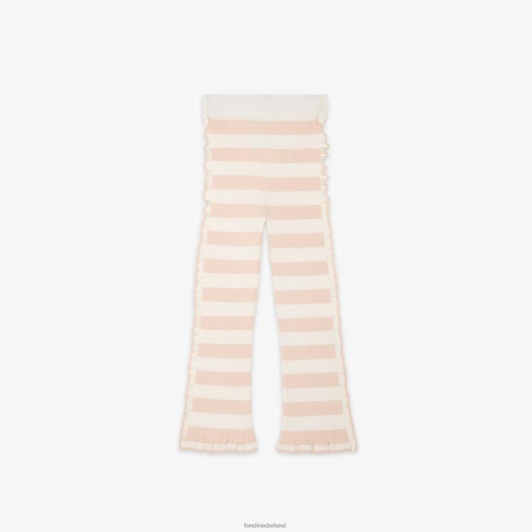 kinderen kleding Fendi 0J62L2892 crème gebreide broek roze