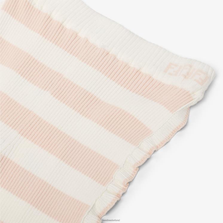 kinderen kleding Fendi 0J62L2892 crème gebreide broek roze