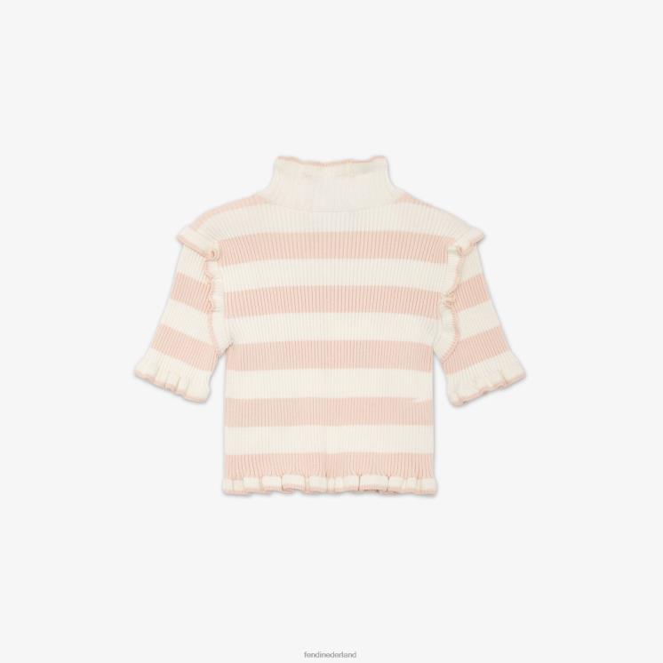 kinderen kleding Fendi 0J62L2893 crèmekleurige gebreide top roze