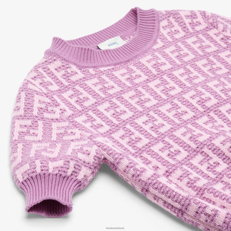 kinderen kleding Fendi 0J62L2929 Lila katoenen gebreide top paars
