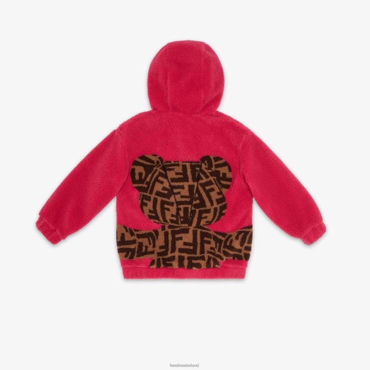 kinderen kleding Fendi 0J62L2855 fuchsia teddybeer wollen sweatshirt roze
