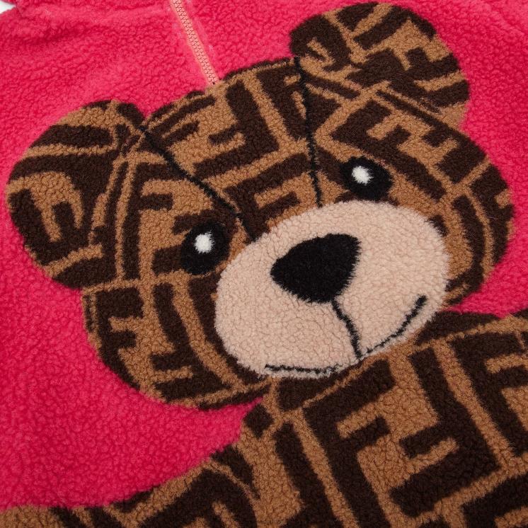 kinderen kleding Fendi 0J62L2855 fuchsia teddybeer wollen sweatshirt roze