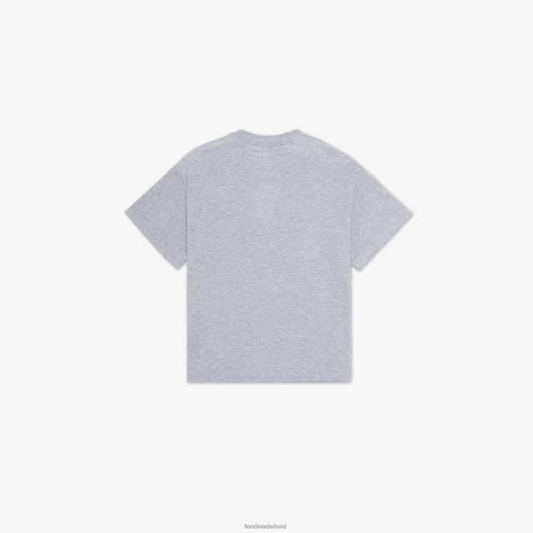 kinderen kleding Fendi 0J62L2873 jersey junior t-shirt met neonprint grijs