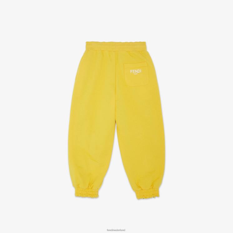 kinderen kleding Fendi 0J62L2884 Omkeerbare broek van fleece en ff nylon geel