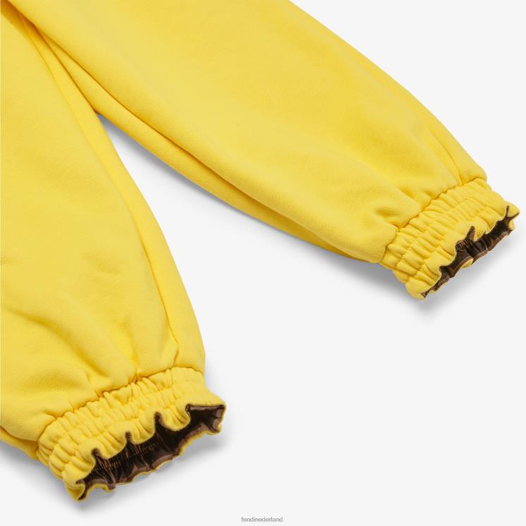 kinderen kleding Fendi 0J62L2884 Omkeerbare broek van fleece en ff nylon geel