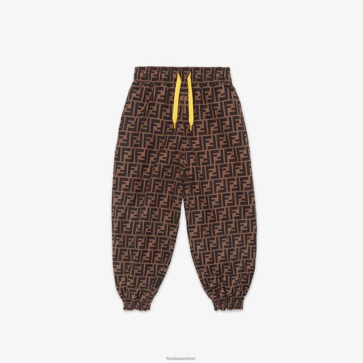 kinderen kleding Fendi 0J62L2884 Omkeerbare broek van fleece en ff nylon geel