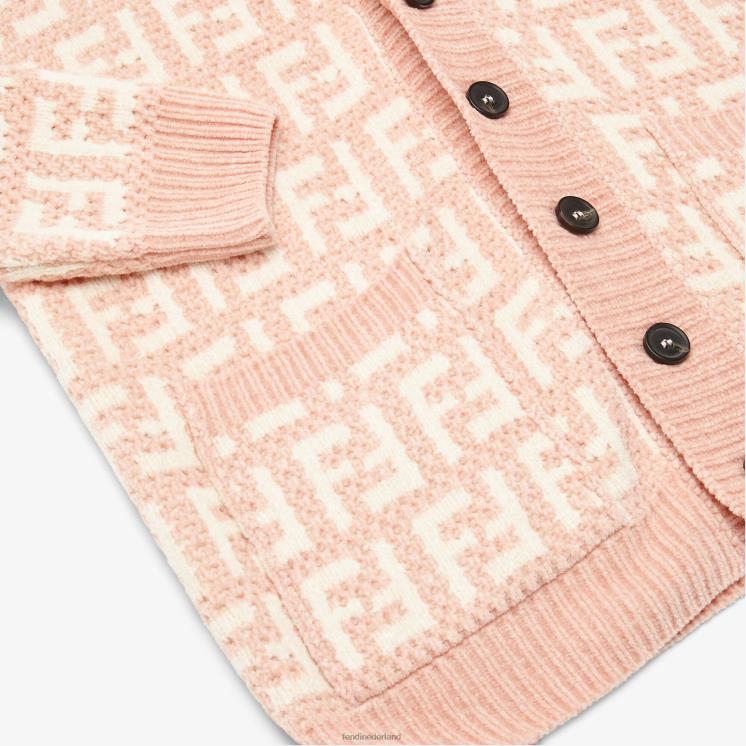 kinderen kleding Fendi 0J62L2895 crème chenille vest roze