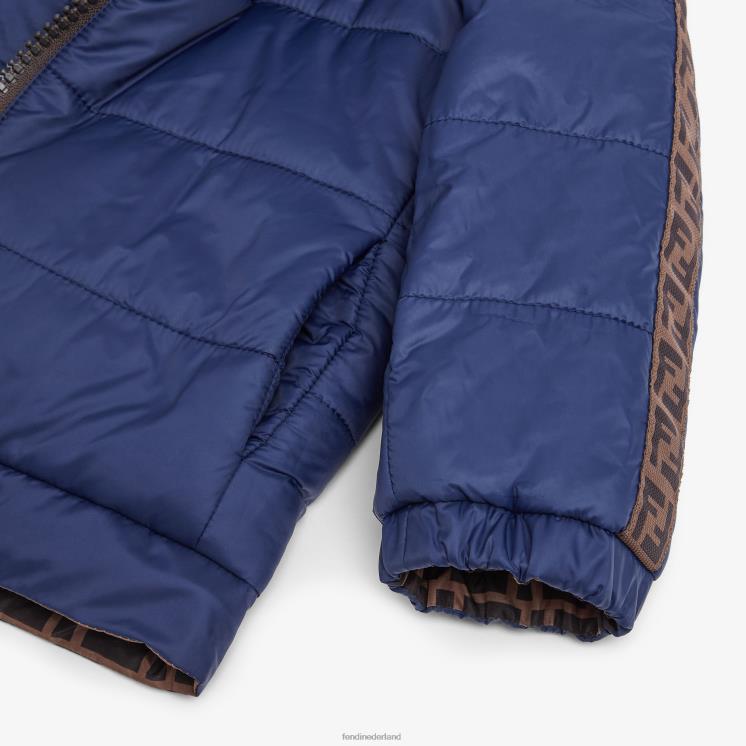 kinderen kleding Fendi 0J62L2936 Marineblauw omkeerbaar donsjack met logo mode