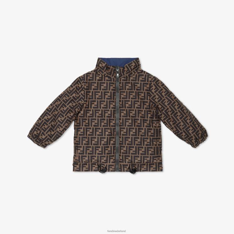 kinderen kleding Fendi 0J62L2936 Marineblauw omkeerbaar donsjack met logo mode