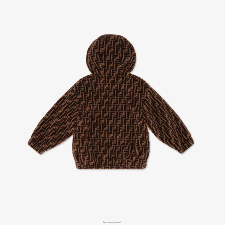 kinderen kleding Fendi 0J62L2959 junior teddybeerjack van wolmix en gabardine met logo mode