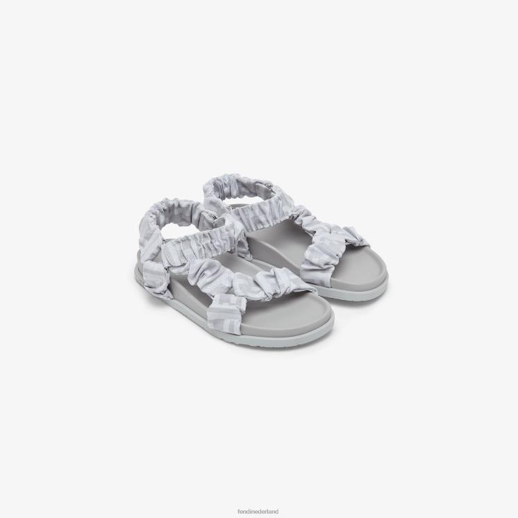 kinderen schoenen Fendi 0J62L2864 stoffen junior sandalen grijs