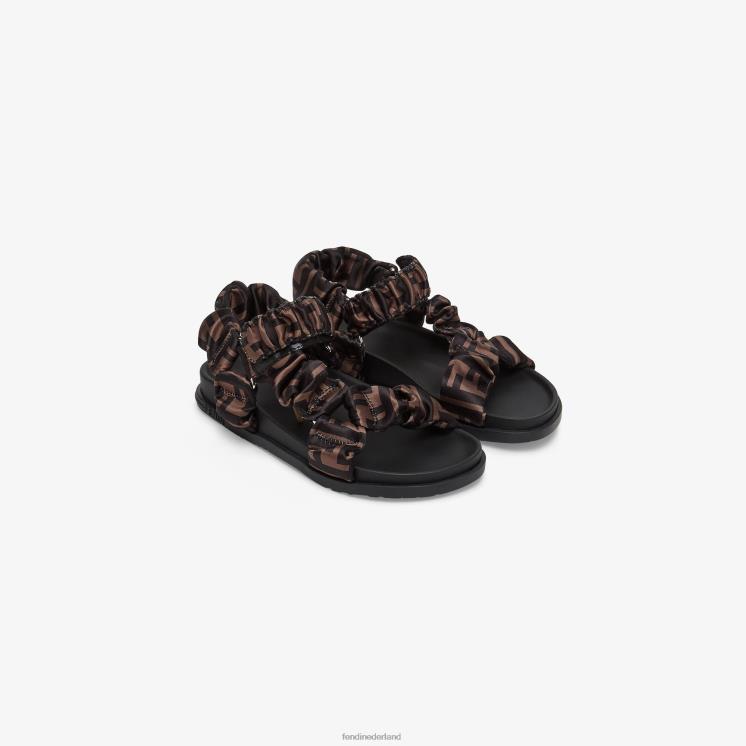 kinderen schoenen Fendi 0J62L2900 all-over ff satijnen mini-me-sandalen veelkleurig