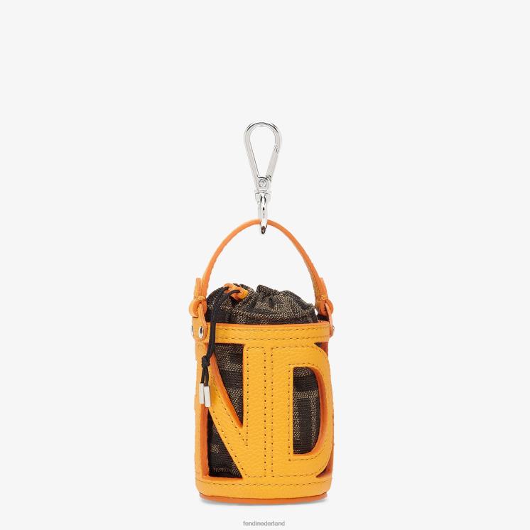 Heren accessoires Fendi 0J62L2419 Bucket Bag lederen charme oranje