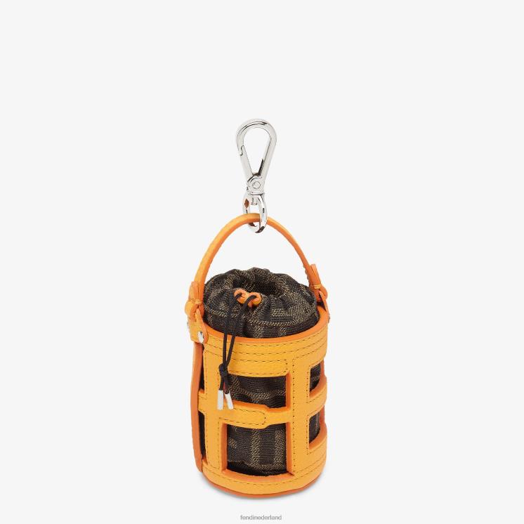 Heren accessoires Fendi 0J62L2419 Bucket Bag lederen charme oranje
