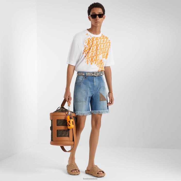 Heren accessoires Fendi 0J62L2419 Bucket Bag lederen charme oranje