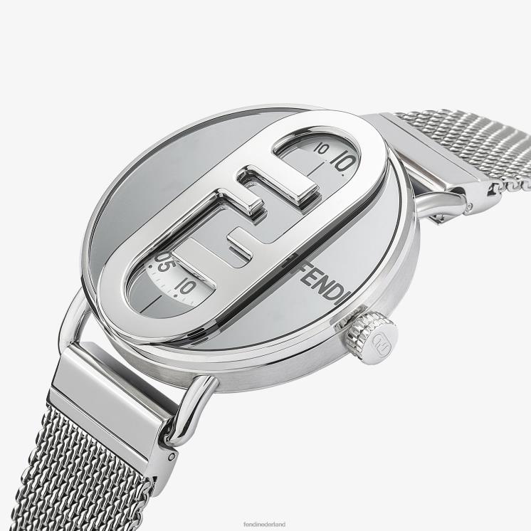 Heren accessoires Fendi 0J62L2345 42 mm - rond horloge met o\'lock-logo goud