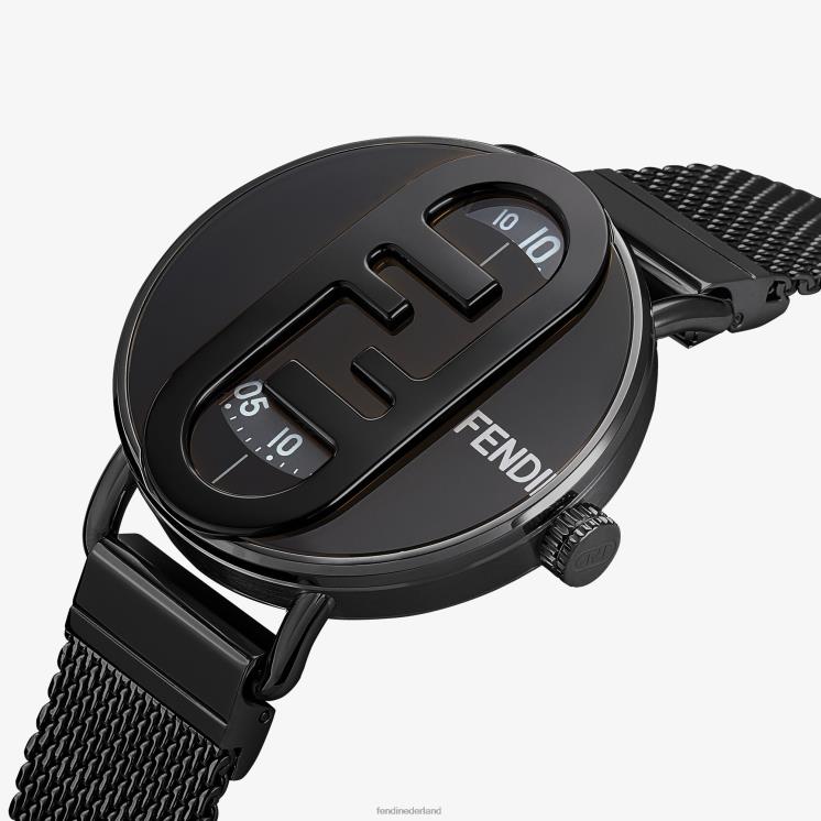 Heren accessoires Fendi 0J62L2360 42 mm - rond horloge met o\'lock-logo zwart