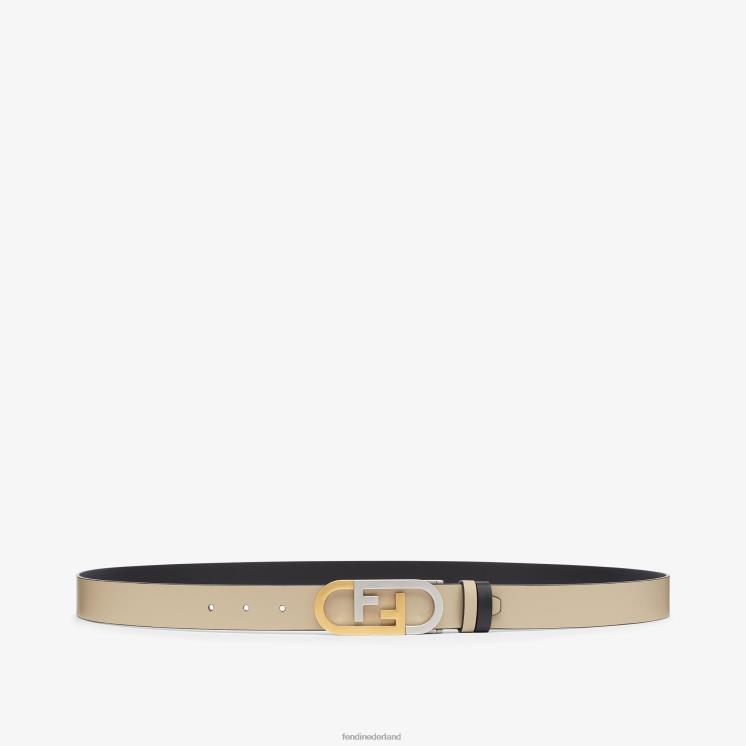 Heren accessoires Fendi 0J62L2380 o\'lock leren omkeerbare riem zwart