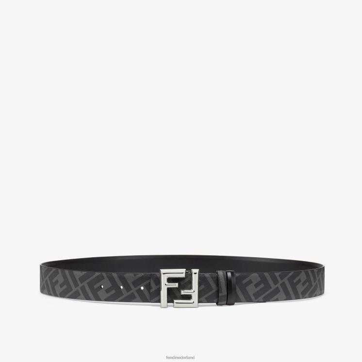 Heren accessoires Fendi 0J62L2393 ff afgeronde leren omkeerbare riem zwart