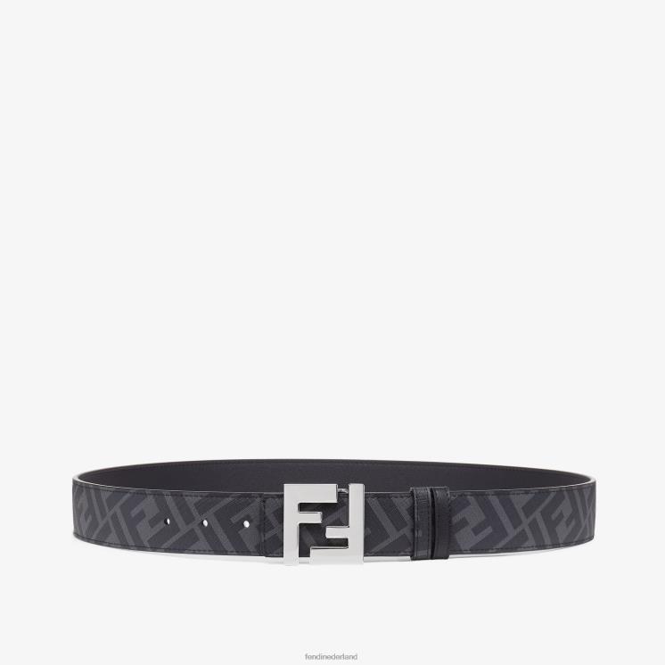 Heren accessoires Fendi 0J62L2441 vierkante ff leren omkeerbare riem zwart