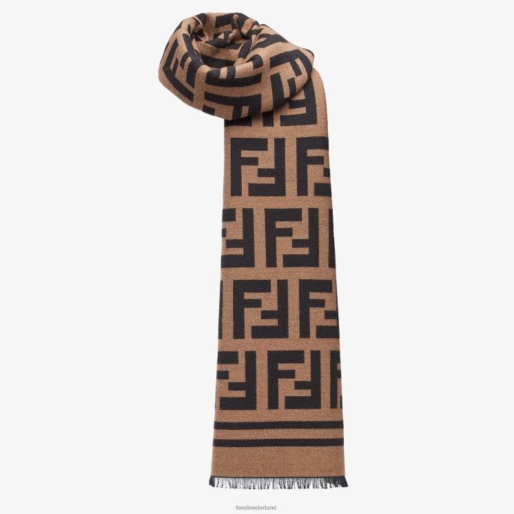 Heren accessoires Fendi 0J62L2348 sjaal van wol en zijde bruin