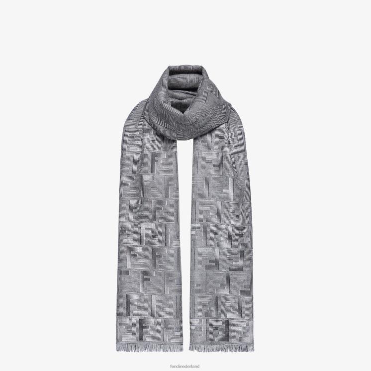 Heren accessoires Fendi 0J62L2545 sjaal van wol en zijde blauw