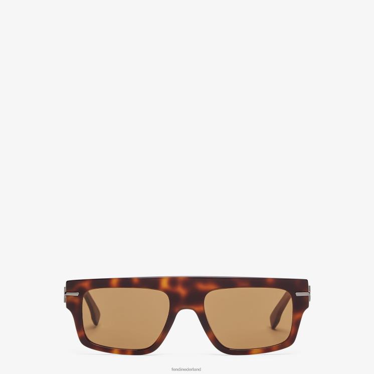 Heren accessoires Fendi 0J62L2440 zonnebril van havana-acetaat mode