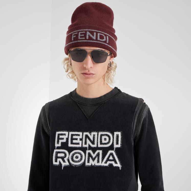 Heren accessoires Fendi 0J62L2467 Zonnebril van rutheniummetaal met lenzen zwart