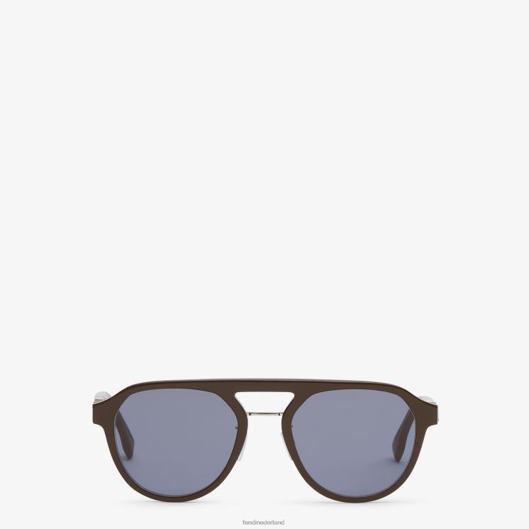 Heren accessoires Fendi 0J62L2470 diagonale zonnebril bruin