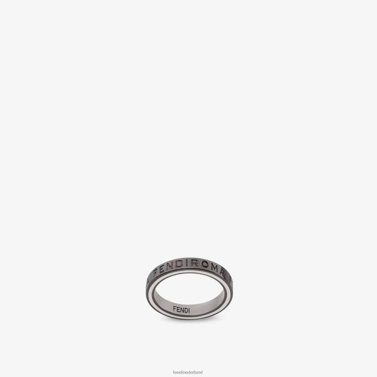 Heren juwelen Fendi 0J62L2701 metalen ring ruthenium