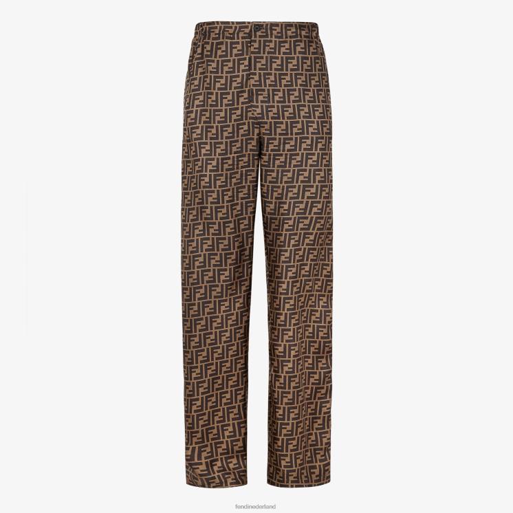 Heren kleding Fendi 0J62L2181 zijden broek bruin