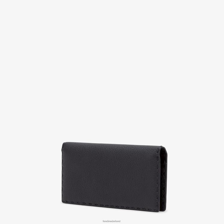 Heren accessoires Fendi 0J62L2603 Selleria leren portemonnee zwart