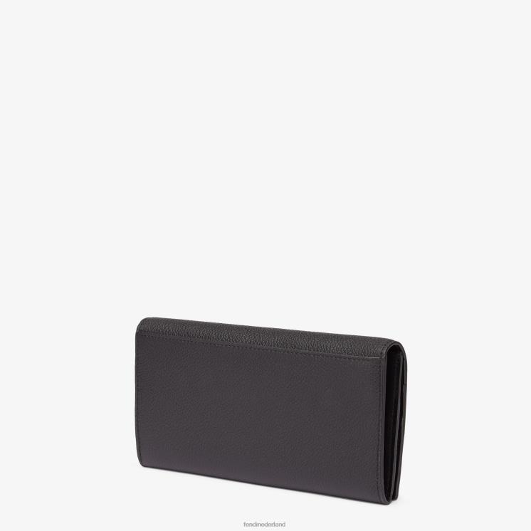 Heren accessoires Fendi 0J62L2610 kenmerkende leren portemonnee zwart