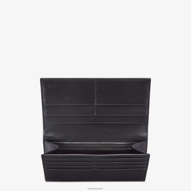 Heren accessoires Fendi 0J62L2610 kenmerkende leren portemonnee zwart