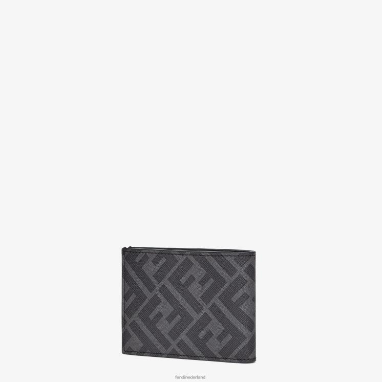 Heren accessoires Fendi 0J62L2628 tweevoudige portemonnee van stof grijs